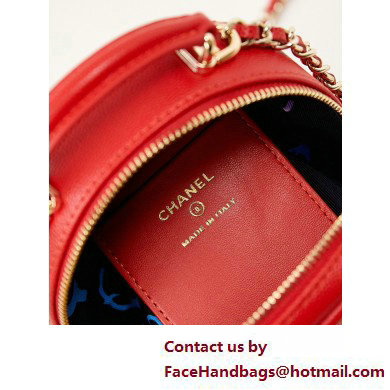 Chanel Grained Calfskin  &  Gold-Tone Metal Mini Backpack Bag AP3753 Red 2025